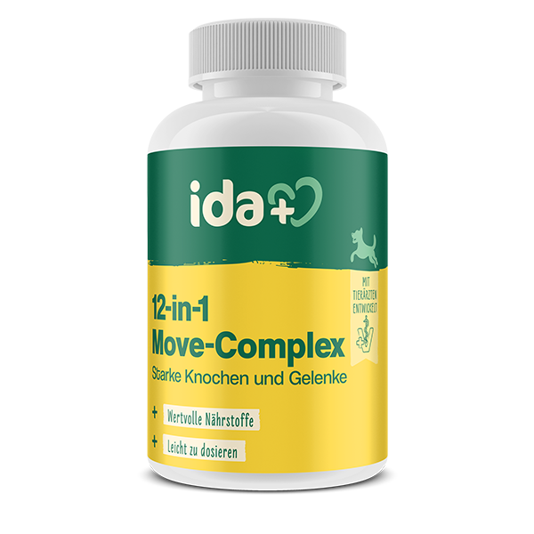 ida+ 12in1 Move-Complex zur Unterstützung der Gelenke für Hunde. Gelbe Verpackung. Für Hunde